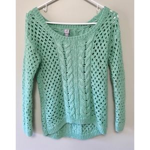 JCP Light Teal/Aqua Sweater, Size Petite Medium
